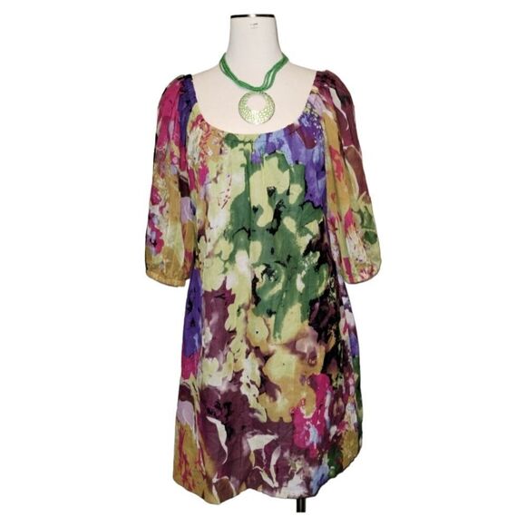 Vintage Oleg Cassini Multi Color Dress - Picture 3 of 8